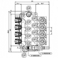 Гидрораспределитель 4 секций ML4 DO6DE4BACDZ180198