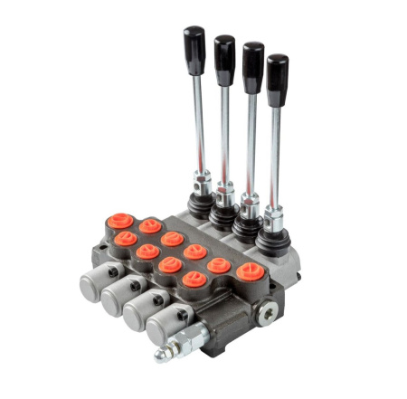 820122 Гидрораспределитель моноблочный 4х секционный 40 л/мин, тросовое управление