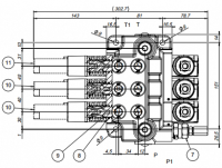 Гидрораспределитель моноблочный 3 секции (DN) DO6DX3AACCZ140001