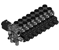 832564 Распределитель гидравлический 3 секции 12В с байпасом